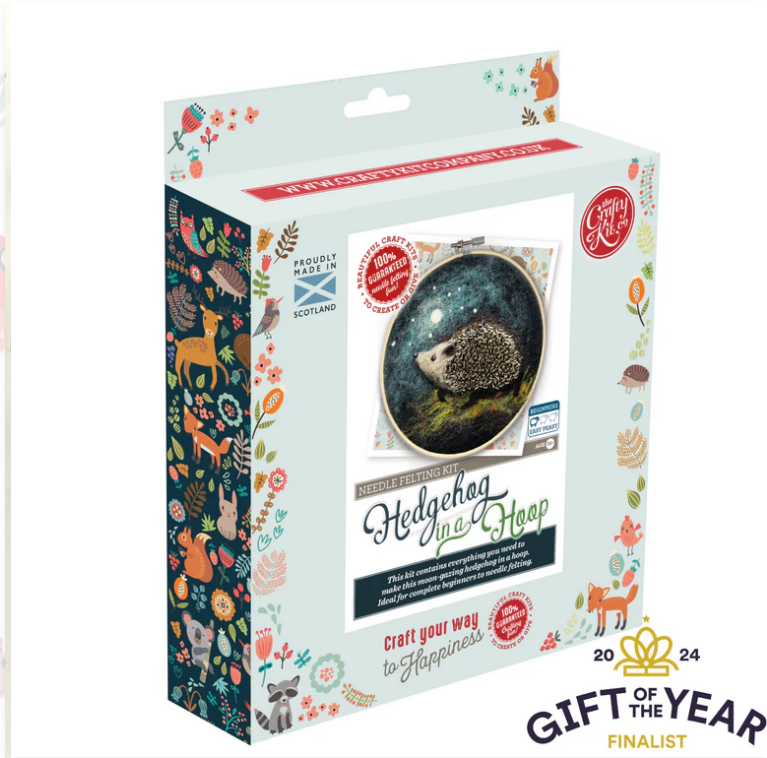 Painting with Wool Needle Felting Kit | Hedgehog in a hoop