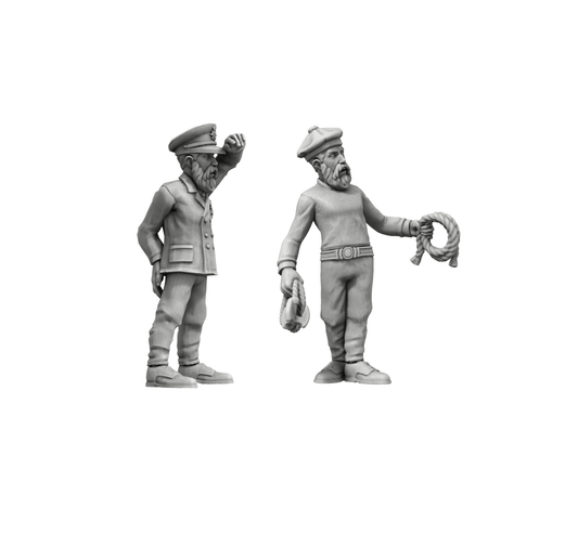 80mm Model Sailors x 2 - Set 2 - Resin Sailor Figurines for Model Ships – Highly Detailed 80mm Crew for RC & Static Model Boats – Premium Quality Miniatures for Dioramas & Maritime Displays