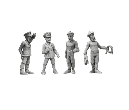 1:48 Model Sailors x 4 Resin Navy Sailors for Model Ships – Highly Detailed 1/48 Scale Crew for RC & Static Model Boats – Premium Quality Miniature Sailors for Dioramas & Maritime Displays