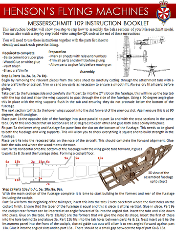 Messerschmitt 109 Balsa<br><br><br><br>