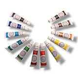 Acrylic paint set - 12 colour palette, 12ml each tube - Starter set