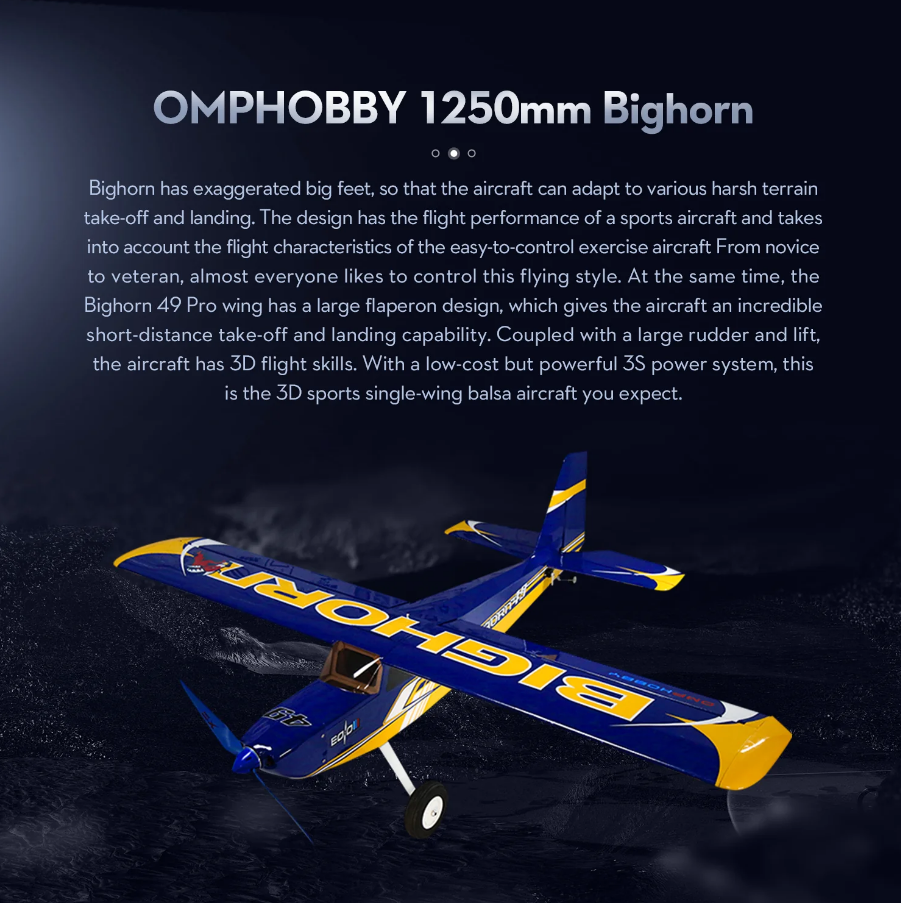 OMPHOBBY BIGHORN 49” Balsa Airplane