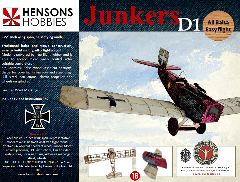 Junkers D1 balsa kit