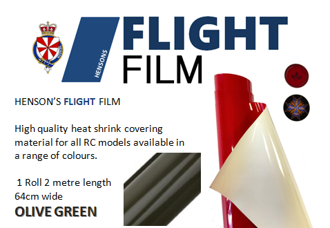 Flight Film covering Material, Heat shrink RC airplane covering - OLIVE GREEN