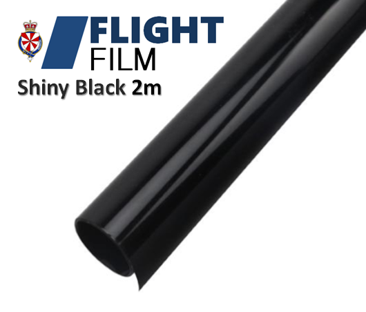 BLACK - Flight Film covering Material, Heat shrink RC airplane covering - Shiny Black