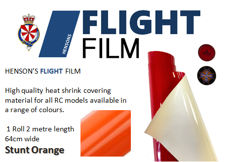 Flight Film covering Material, Heat shrink RC airplane covering - ORANGE