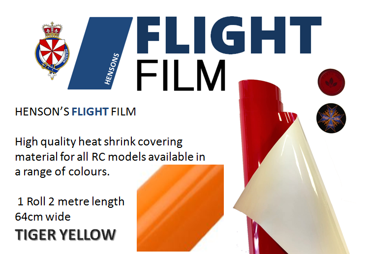 Flight Film covering Material, Heat shrink RC airplane covering - Tiger Yellow