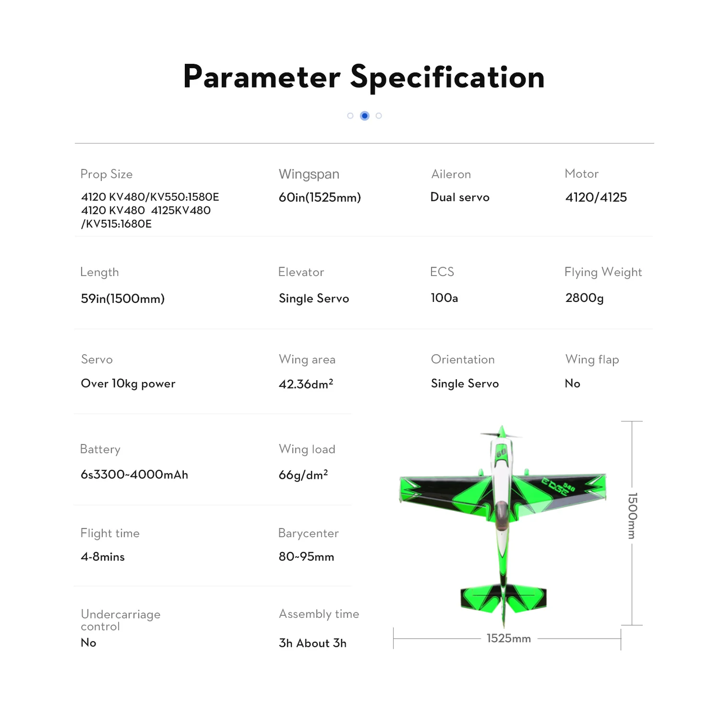 OMPHOBBY 60” 70E Edge 540 Kevlar Reinforced Balsa 3D Airplane ARF