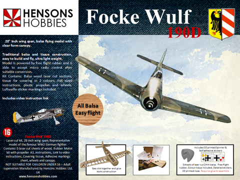 Focke Wulf 190a Balsa Kit