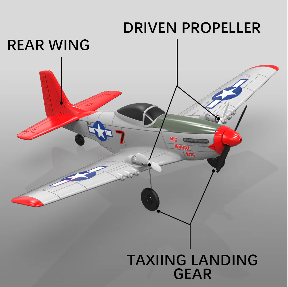 P51D Mustang 400mm Wingspan Warbird (2 Channel)