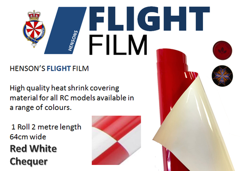 Flight Film covering Material, Heat shrink RC airplane covering - Red and White Chequer